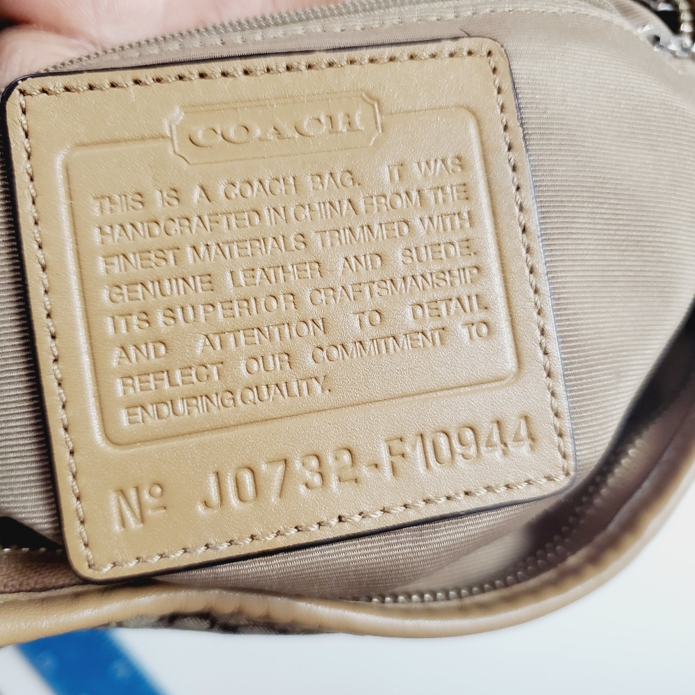 COACH East-West Jacquard Signature Suede Shoulder Bag Hobo Purse F11395 Handbag - Picture 4 of 16